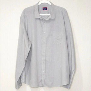 UNTUKit Gargiulo Men’s Gray Checkered Button Down Shirt‎ 100% Cotton Size XXXL